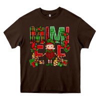 Chocolate Brown Mimi Elf with Knitting Christmas Heavy Core Tee - BundleAndBundleShop