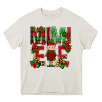 Cream Mimi Elf with Knitting Christmas Heavy Core Tee - BundleAndBundleShop