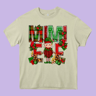 Mimi Elf With Knitting Christmas Heavy Core Tee Designed By Bundleandbundleshop