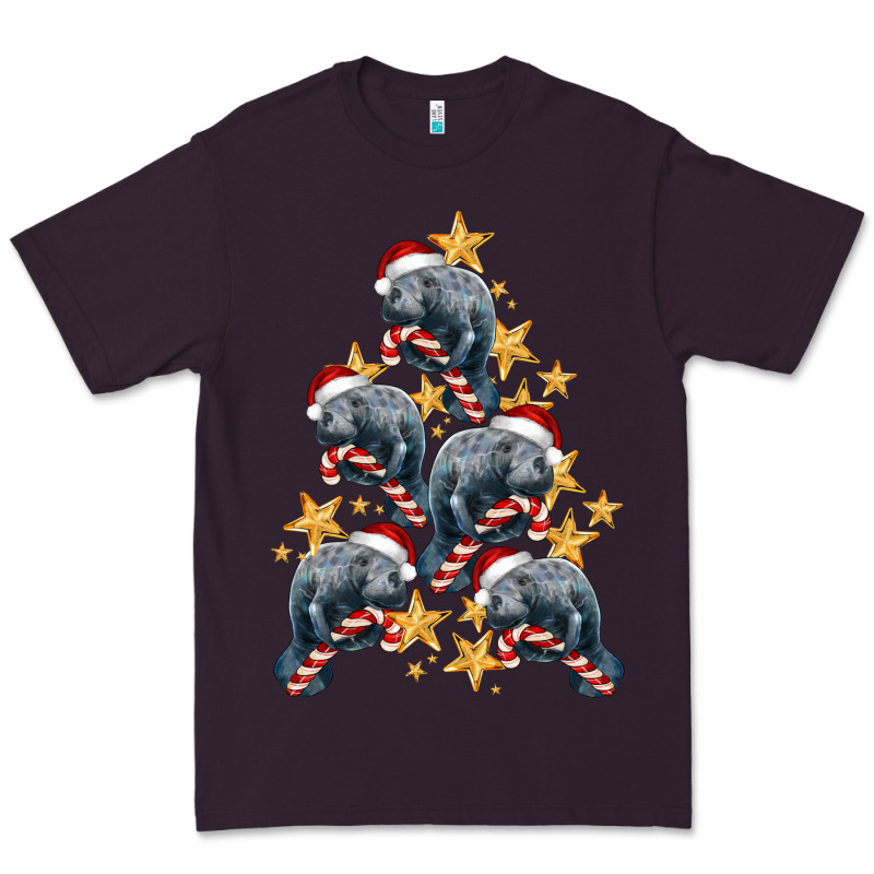 Christmas Tree With Manatee Premium Tee by LillyAllenDesigns | Teevron