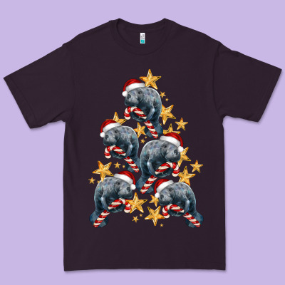 Christmas Tree With Manatee Premium Tee Designed By Lillyallendesigns