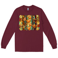 Burgundy fall brushstroke Long Sleeve Tee - CowGirlArtShop