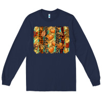 Navy fall brushstroke Long Sleeve Tee - CowGirlArtShop