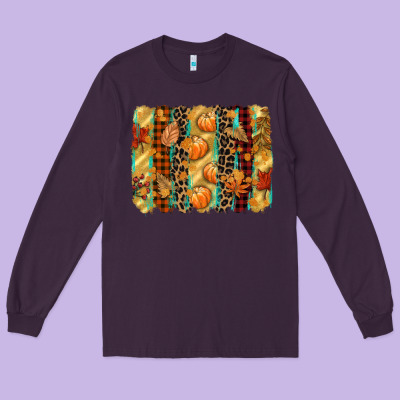 Fall Brushstroke Long Sleeve Tee Designed By Cowgirlartshop
