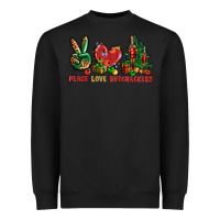Black Peace Love Nutcrackers Heavyweight Sweatshirt - BundleAndBundleShop