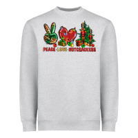 Heather Grey Peace Love Nutcrackers Heavyweight Sweatshirt - BundleAndBundleShop