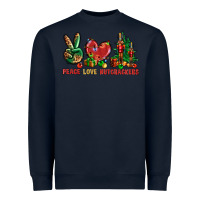 Navy Peace Love Nutcrackers Heavyweight Sweatshirt - BundleAndBundleShop