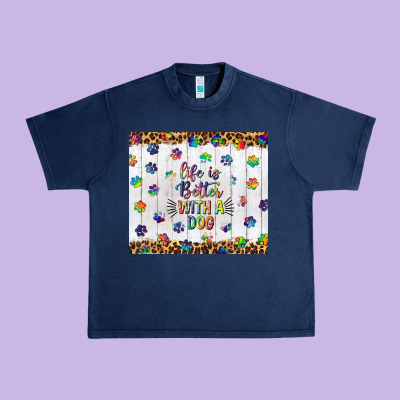 Life Is Better With A Dog Tumbler Tbs Urban Heavy Tee Designed By Tumblerdesignbyshophia