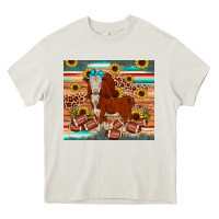 Cream football hereford sunflower tumbler Heavy Core Tee - JahusDesignShop