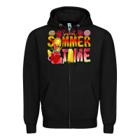 Black Sweet Summer Time Zipper Hoodie - CowhideDigitalArt