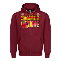 Burgundy Sweet Summer Time Zipper Hoodie - CowhideDigitalArt