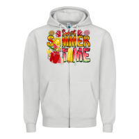 Dove Grey Sweet Summer Time Zipper Hoodie - CowhideDigitalArt
