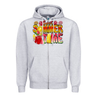 Heather Grey Sweet Summer Time Zipper Hoodie - CowhideDigitalArt