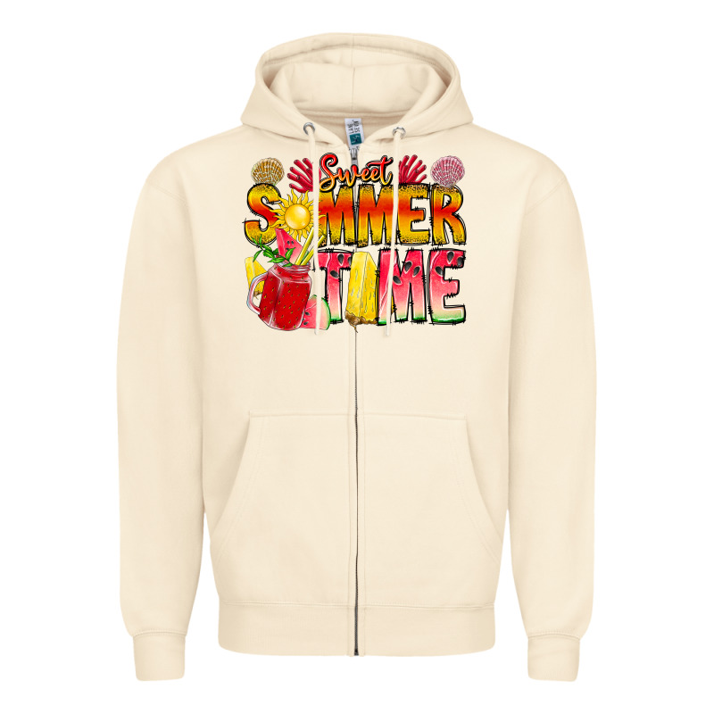 Sweet Summer Time Zipper Hoodie by CowhideDigitalArt | Teevron
