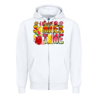 White Sweet Summer Time Zipper Hoodie - CowhideDigitalArt