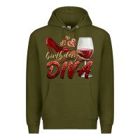 Army Green birthday diva Premium Hoodie - BundleAndBundleShop