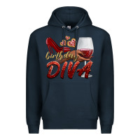 Navy birthday diva Premium Hoodie - BundleAndBundleShop