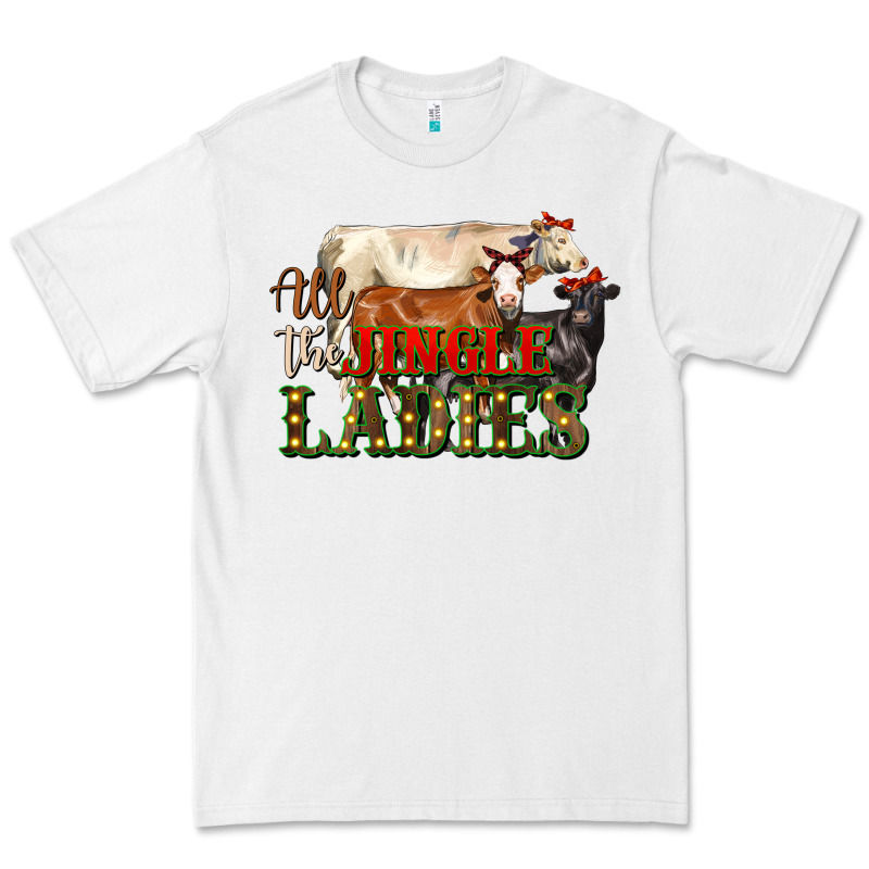 All The Jingle Ladies Christmas Cows Premium Tee by LillyAllenDesigns | Teevron
