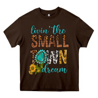Chocolate Brown Living The Small Town Dream Heavy Core Tee - BundleAndBundleShop