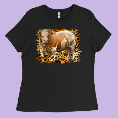 Western Simmental Bull Ladies Tee Designed By Lillyallendesigns