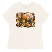 Bone western simmental bull Ladies Tee - LillyAllenDesigns