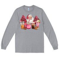 Heather Grey pink christmas pink tree santa coffe cups Long Sleeve Tee - CowGirlArtShop