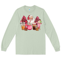 Matcha pink christmas pink tree santa coffe cups Long Sleeve Tee - CowGirlArtShop