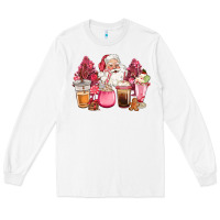 White pink christmas pink tree santa coffe cups Long Sleeve Tee - CowGirlArtShop
