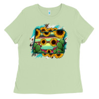 Matcha Oregon Map Sunflower Cactus Serape Ladies Tee - RanaPortraitStore