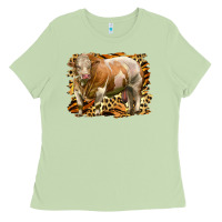 Matcha western simmental bull Ladies Tee - LillyAllenDesigns