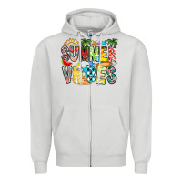 Dove Grey Summer Vibes Zipper Hoodie - CowhideDigitalArt