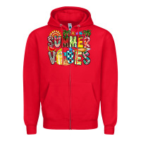 Red Summer Vibes Zipper Hoodie - CowhideDigitalArt