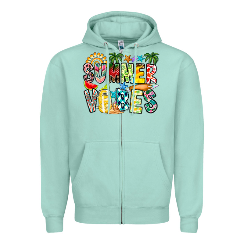 Summer Vibes Zipper Hoodie by CowhideDigitalArt | Teevron