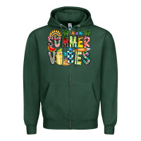 Sports Green Summer Vibes Zipper Hoodie - CowhideDigitalArt