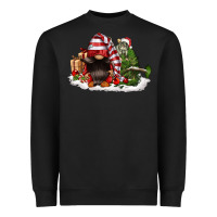 Black christmas gnome and tree Heavyweight Sweatshirt - FaDigitalArtStudio