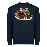 Navy christmas gnome and tree Heavyweight Sweatshirt - FaDigitalArtStudio