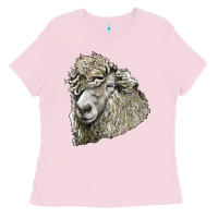 Bubblegum Pink lincoln sheep head Ladies Tee - LillyAllenDesigns