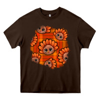 Chocolate Brown Thanksgiving Turkey With Tartan Patch Heavy Core Tee - BundleAndBundleShop