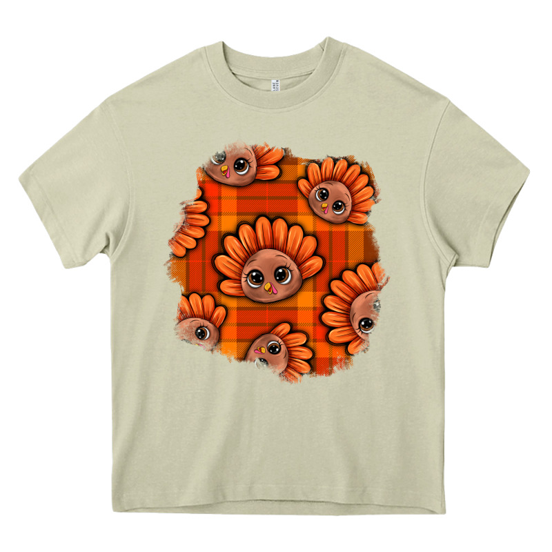 Thanksgiving Turkey With Tartan Patch Heavy Core Tee by BundleAndBundleShop | Teevron