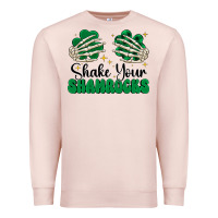 Pale Pink shake your shamrocks Premium Sweatshirt - CowhideDigitalArt
