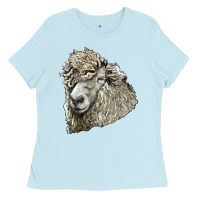 Baby Blue lincoln sheep head Ladies Tee - LillyAllenDesigns
