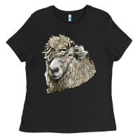 Black lincoln sheep head Ladies Tee - LillyAllenDesigns
