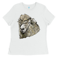 White lincoln sheep head Ladies Tee - LillyAllenDesigns