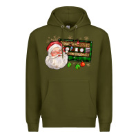 Army Green santa cassette Premium Hoodie - FaDigitalArtStudio