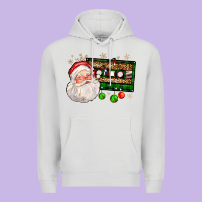 Santa Cassette Premium Hoodie Designed By Fadigitalartstudio