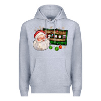 Heather Grey santa cassette Premium Hoodie - FaDigitalArtStudio