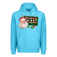 Ocean Blue santa cassette Premium Hoodie - FaDigitalArtStudio