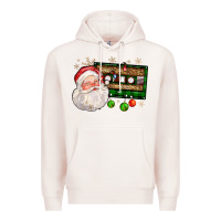 Pale Pink santa cassette Premium Hoodie - FaDigitalArtStudio