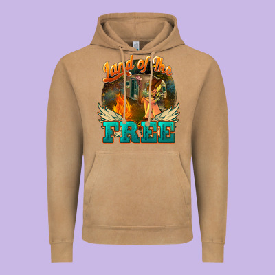 Land Of The Free 4th Of July Vintage Hoodie Designed By Howdyjamesfarm