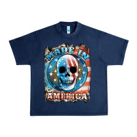 Navy made in america skull Urban Heavy Tee - JahusDesignShop